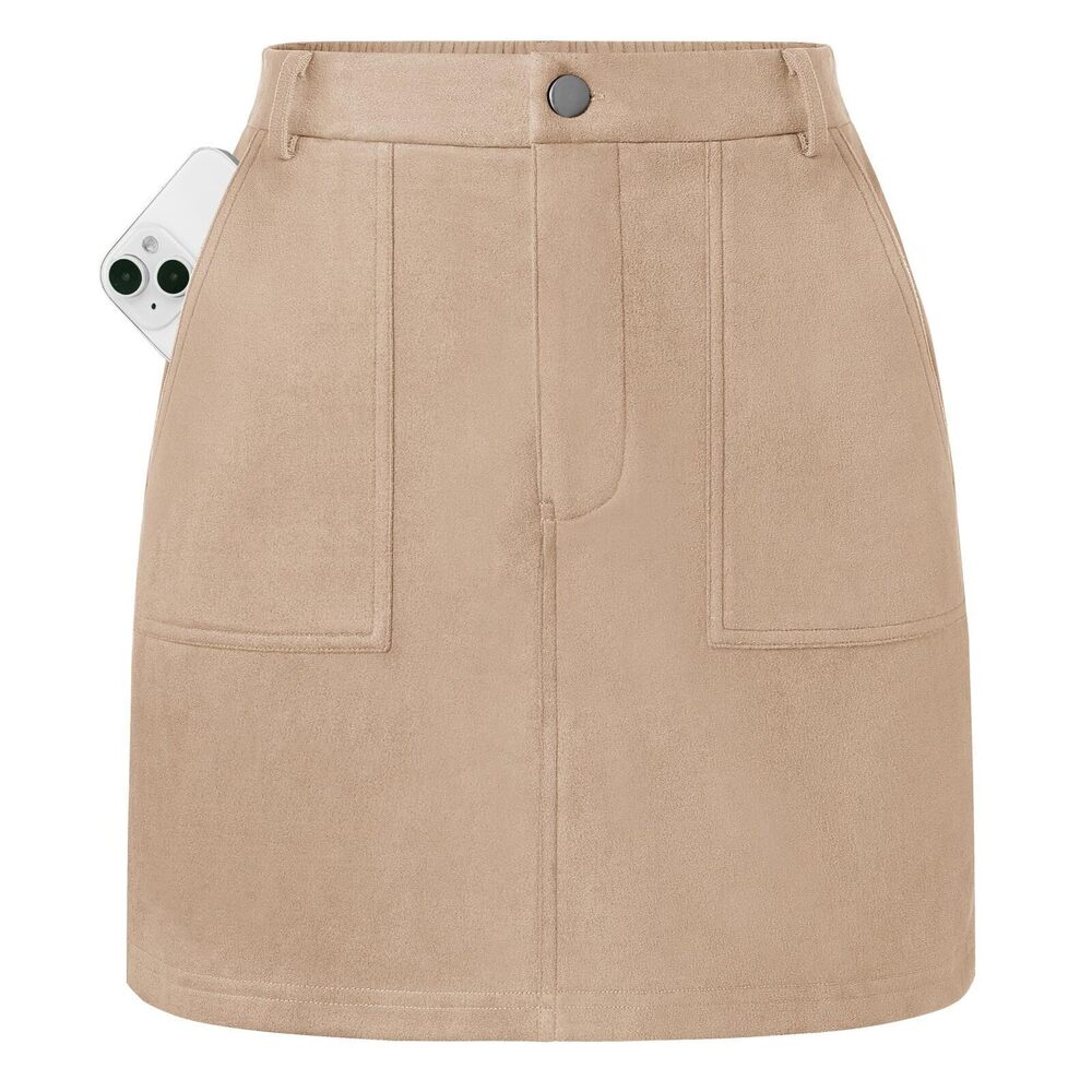3165 Plus Size Skirt 2025 Suede Pencil Skirt , High Waist Mini Skirt